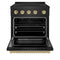 Autograph Edition 30 In. 4.2 Cu. Ft. Paramount Induction Range With 4 Element Cooktop And Electric Convection Oven In Black Stainless Steel With Champagne Bronze Accents