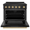 Autograph Edition 36 In. 5.2 Cu. Ft. Paramount Induction Range With 5 Element Cooktop And Electric Convection Oven In Black Stainless Steel With Champagne Bronze Accents