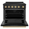 Autograph Edition 36 In. 5.2 Cu. Ft. Paramount Induction Range With 5 Element Cooktop And Electric Convection Oven In Black Stainless Steel With Champagne Bronze Accents
