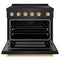 Autograph Edition 36 In. 5.2 Cu. Ft. Paramount Induction Range With 5 Element Cooktop And Electric Convection Oven In Black Stainless Steel With Polished Gold Accents