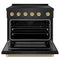 Autograph Edition 36 In. 5.2 Cu. Ft. Paramount Induction Range With 5 Element Cooktop And Electric Convection Oven In Black Stainless Steel With Champagne Bronze Helix Handle And Knob Accents