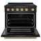 Autograph Edition 36 In. 5.2 Cu. Ft. Paramount Induction Range With 5 Element Cooktop And Electric Convection Oven In Black Stainless Steel With Champagne Bronze Helix Handle And Knob Accents