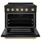Autograph Edition 36 In. 5.2 Cu. Ft. Paramount Induction Range With 5 Element Cooktop And Electric Convection Oven In Black Stainless Steel With Polished Gold Helix Handle And Knob Accents