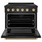Autograph Edition 36 In. 5.2 Cu. Ft. Paramount Induction Range With 5 Element Cooktop And Electric Convection Oven In Black Stainless Steel With Polished Gold Helix Handle And Knob Accents