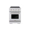 24 In. 3.2 Cu. Ft. Paramount Induction Range With 3 Element Cooktop And Electric Convection Oven In Satin Stainless Steel