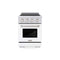 24 In. 3.2 Cu. Ft. Paramount Induction Range With 3 Element Cooktop And Electric Convection Oven In Satin Stainless Steel With White Matte Door