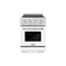 24 In. 3.2 Cu. Ft. Paramount Induction Range With 3 Element Cooktop And Electric Convection Oven In Satin Stainless Steel With White Matte Door