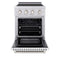 24 In. 3.2 Cu. Ft. Paramount Induction Range With 3 Element Cooktop And Electric Convection Oven In Satin Stainless Steel With White Matte Door