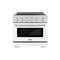36 In. 5.2 Cu. Ft. Paramount Induction Range With 5 Element Cooktop And Electric Convection Oven In Satin Stainless Steel With White Matte Door