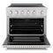 36 In. 5.2 Cu. Ft. Paramount Induction Range With 5 Element Cooktop And Electric Convection Oven In Satin Stainless Steel With White Matte Door
