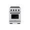 Autograph Edition 24 In. 3.2 Cu. Ft. Paramount Induction Range With 3 Element Cooktop And Electric Convection Oven In Satin Stainless Steel With Matte Black Accents