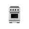 Autograph Edition 24 In. 3.2 Cu. Ft. Paramount Induction Range With 3 Element Cooktop And Electric Convection Oven In Satin Stainless Steel With Matte Black Accents