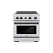 Autograph Edition 30 In. 4.2 Cu. Ft. Paramount Induction Range With 4 Element Cooktop And Electric Convection Oven In Satin Stainless Steel With Matte Black Accents