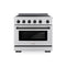 Autograph Edition 36 In. 5.2 Cu. Ft. Paramount Induction Range With 5 Element Cooktop And Electric Convection Oven In Satin Stainless Steel With Matte Black Accents