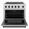 Autograph Edition 36 In. 5.2 Cu. Ft. Paramount Induction Range With 5 Element Cooktop And Electric Convection Oven In Satin Stainless Steel With Matte Black Accents