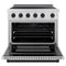 Autograph Edition 36 In. 5.2 Cu. Ft. Paramount Induction Range With 5 Element Cooktop And Electric Convection Oven In Satin Stainless Steel With Matte Black Accents