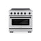 Autograph Edition 36 In. 5.2 Cu. Ft. Paramount Induction Range With 5 Element Cooktop And Electric Convection Oven In Satin Stainless Steel With Matte Black Accents