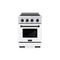 Autograph Edition 24 In. 3.2 Cu. Ft. Paramount Induction Range With 3 Element Cooktop And Electric Convection Oven In Satin Stainless Steel With White Matte Door And Matte Black Accents
