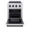 Autograph Edition 24 In. 3.2 Cu. Ft. Paramount Induction Range With 3 Element Cooktop And Electric Convection Oven In Satin Stainless Steel With White Matte Door And Matte Black Accents