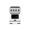 Autograph Edition 24 In. 3.2 Cu. Ft. Paramount Induction Range With 3 Element Cooktop And Electric Convection Oven In Satin Stainless Steel With White Matte Door And Matte Black Accents