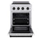 Autograph Edition 24 In. 3.2 Cu. Ft. Paramount Induction Range With 3 Element Cooktop And Electric Convection Oven In Satin Stainless Steel With White Matte Door And Matte Black Accents