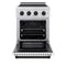 Autograph Edition 24 In. 3.2 Cu. Ft. Paramount Induction Range With 3 Element Cooktop And Electric Convection Oven In Satin Stainless Steel With White Matte Door And Matte Black Accents