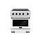 Autograph Edition 30 In. 4.2 Cu. Ft. Paramount Induction Range With 4 Element Cooktop And Electric Convection Oven In Satin Stainless Steel With White Matte Door And Matte Black Accents