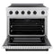 Autograph Edition 36 In. 5.2 Cu. Ft. Paramount Induction Range With 5 Element Cooktop And Electric Convection Oven In Satin Stainless Steel With White Matte Door And Matte Black Accents