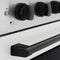 Autograph Edition 36 In. 5.2 Cu. Ft. Paramount Induction Range With 5 Element Cooktop And Electric Convection Oven In Satin Stainless Steel With White Matte Door And Matte Black Accents