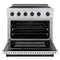Autograph Edition 36 In. 5.2 Cu. Ft. Paramount Induction Range With 5 Element Cooktop And Electric Convection Oven In Satin Stainless Steel With White Matte Door And Matte Black Accents