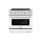 36 In. 5.2 Cu. Ft. Paramount Induction Range With 5 Element Cooktop And Electric Convection Oven In Stainless Steel With White Matte Door