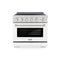 36 In. 5.2 Cu. Ft. Paramount Induction Range With 5 Element Cooktop And Electric Convection Oven In Stainless Steel With White Matte Door