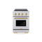 Autograph Edition 24 In. 3.2 Cu. Ft. Paramount Induction Range With 3 Element Cooktop And Electric Convection Oven In Stainless Steel With Champagne Bronze Accents