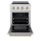 Autograph Edition 24 In. 3.2 Cu. Ft. Paramount Induction Range With 3 Element Cooktop And Electric Convection Oven In Stainless Steel With Champagne Bronze Accents