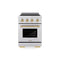 Autograph Edition 24 In. 3.2 Cu. Ft. Paramount Induction Range With 3 Element Cooktop And Electric Convection Oven In Stainless Steel With Champagne Bronze Accents
