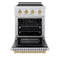 Autograph Edition 24 In. 3.2 Cu. Ft. Paramount Induction Range With 3 Element Cooktop And Electric Convection Oven In Stainless Steel With Champagne Bronze Accents