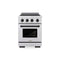 Autograph Edition 24 In. 3.2 Cu. Ft. Paramount Induction Range With 3 Element Cooktop And Electric Convection Oven In Stainless Steel With Matte Black Accents