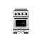 Autograph Edition 24 In. 3.2 Cu. Ft. Paramount Induction Range With 3 Element Cooktop And Electric Convection Oven In Stainless Steel With Matte Black Accents