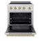 Autograph Edition 30 In. 4.2 Cu. Ft. Paramount Induction Range With 4 Element Cooktop And Electric Convection Oven In Stainless Steel With Champagne Bronze Accents