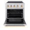 Autograph Edition 30 In. 4.2 Cu. Ft. Paramount Induction Range With 4 Element Cooktop And Electric Convection Oven In Stainless Steel With Polished Gold Accents