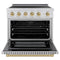 Autograph Edition 36 In. 5.2 Cu. Ft. Paramount Induction Range With 5 Element Cooktop And Electric Convection Oven In Stainless Steel With Champagne Bronze Accents