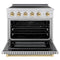 Autograph Edition 36 In. 5.2 Cu. Ft. Paramount Induction Range With 5 Element Cooktop And Electric Convection Oven In Stainless Steel With Polished Gold Accents