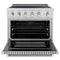 Autograph Edition 36 In. 5.2 Cu. Ft. Paramount Induction Range With 5 Element Cooktop And Electric Convection Oven In Stainless Steel With Polished Nickel Helix Handle And Knob Accents