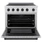 Autograph Edition 36 In. 5.2 Cu. Ft. Paramount Induction Range With 5 Element Cooktop And Electric Convection Oven In Stainless Steel With Matte Black Accents
