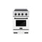 Autograph Edition 24 In. 3.2 Cu. Ft. Paramount Induction Range With 3 Element Cooktop And Electric Convection Oven In Stainless Steel With White Matte Door And Matte Black Accents