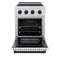 Autograph Edition 24 In. 3.2 Cu. Ft. Paramount Induction Range With 3 Element Cooktop And Electric Convection Oven In Stainless Steel With White Matte Door And Matte Black Accents