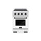 Autograph Edition 24 In. 3.2 Cu. Ft. Paramount Induction Range With 3 Element Cooktop And Electric Convection Oven In Stainless Steel With White Matte Door And Matte Black Accents