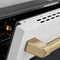 Autograph Edition 30 In. 4.2 Cu. Ft. Paramount Induction Range With 4 Element Cooktop And Electric Convection Oven In Stainless Steel With White Matte Door And Champagne Bronze Accents