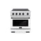 Autograph Edition 30 In. 4.2 Cu. Ft. Paramount Induction Range With 4 Element Cooktop And Electric Convection Oven In Stainless Steel With White Matte Door And Matte Black Accents