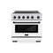 Autograph Edition 36 In. 5.2 Cu. Ft. Paramount Induction Range With 5 Element Cooktop And Electric Convection Oven In Stainless Steel With White Matte Door And Matte Black Accents